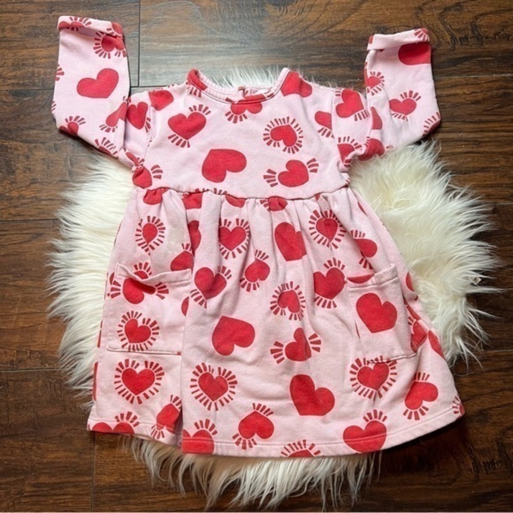 Old Navy 3T Pink/Red Fleece Valentine Dress